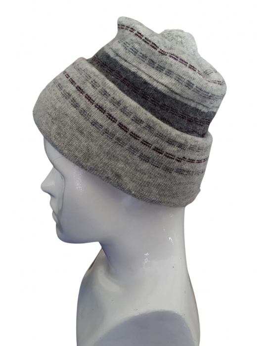 Angora wool matrix design cap grey